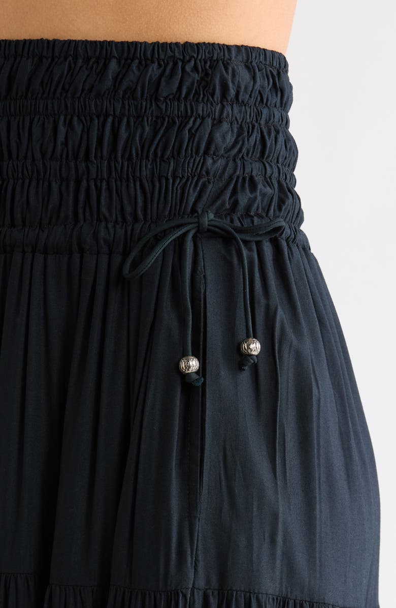 Elan Smocked Cover-Up Midi Skirt, Alternate, color, Black