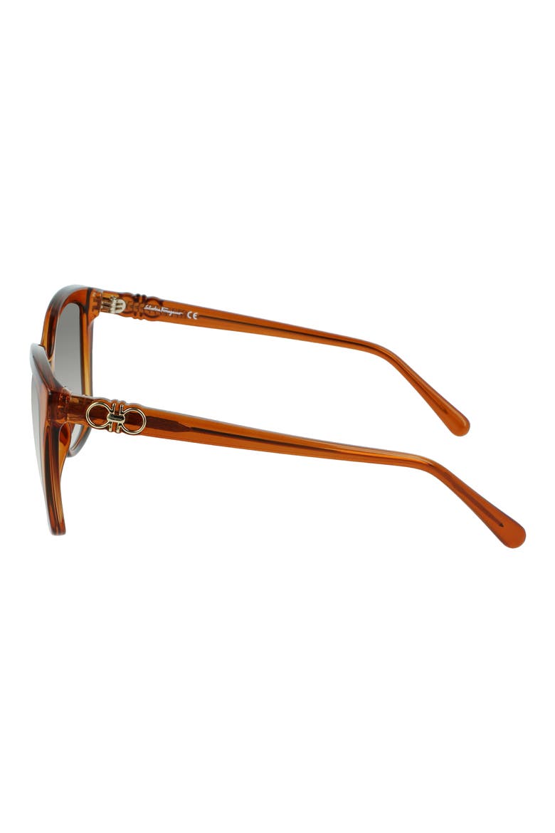 Gancini 54mm Rectangular Sunglasses, Alternate, color, CRYSTAL CARAMEL