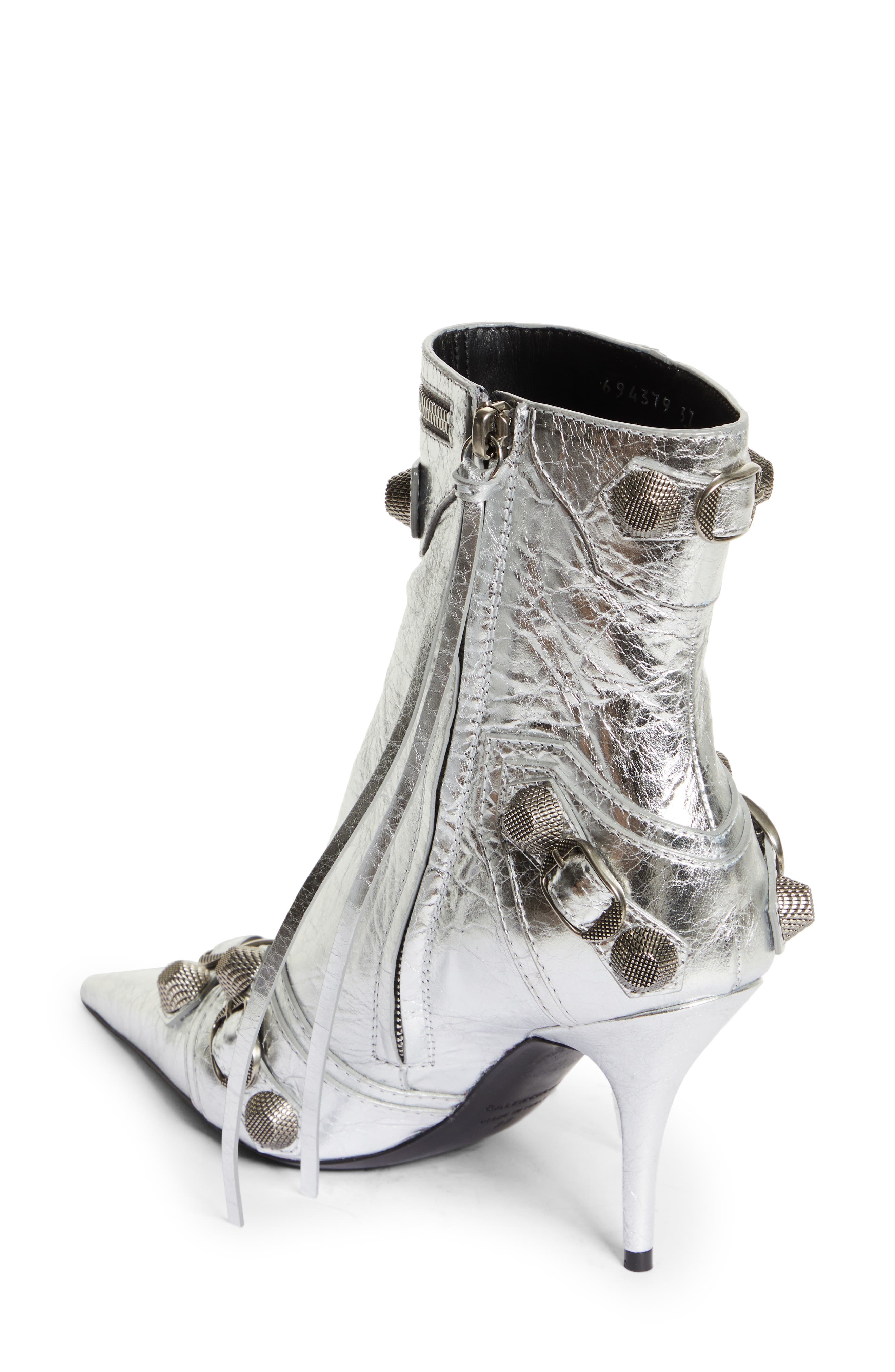 Balenciaga Cagole Pointed Toe Bootie, Alternate, color, 