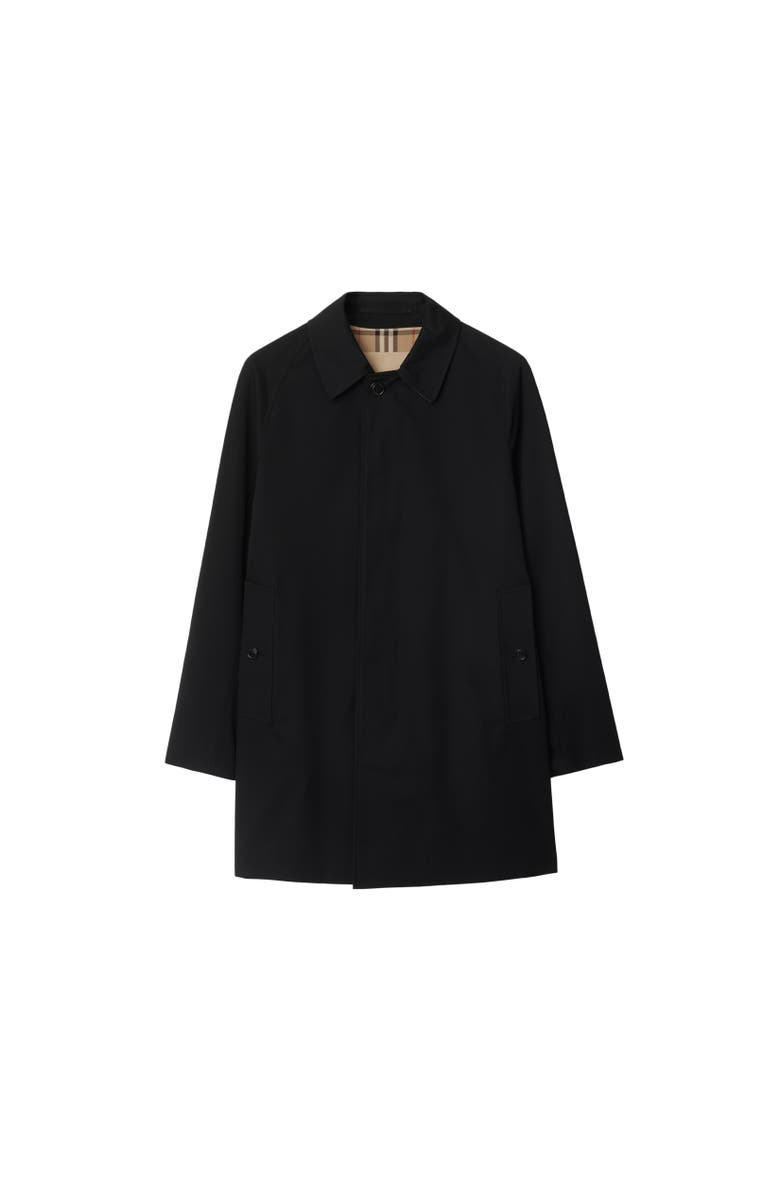 Burberry Short Camden Heritage Car Coat, Alternate, color, Black