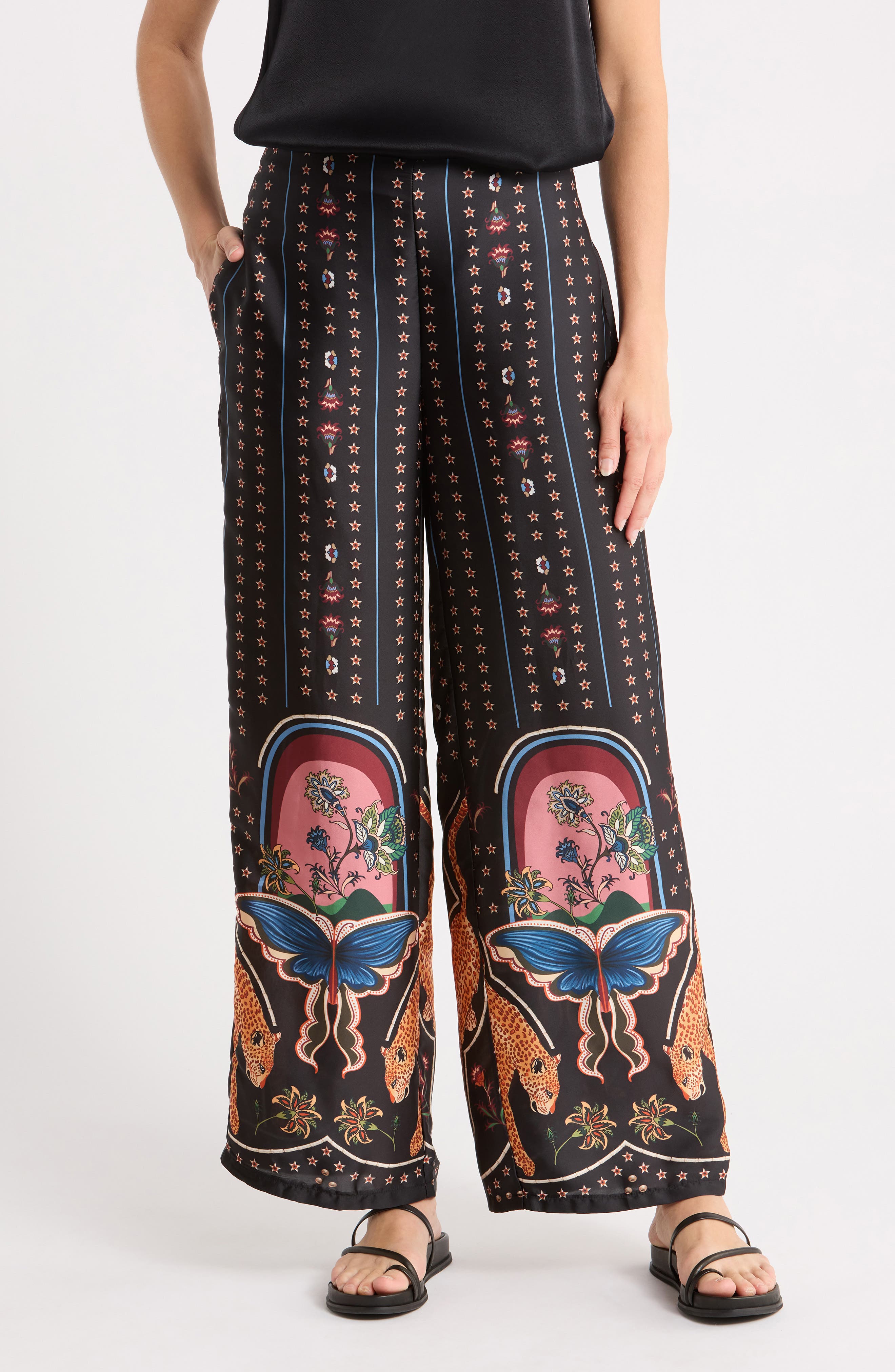 Wide Leg Pull-On Pants