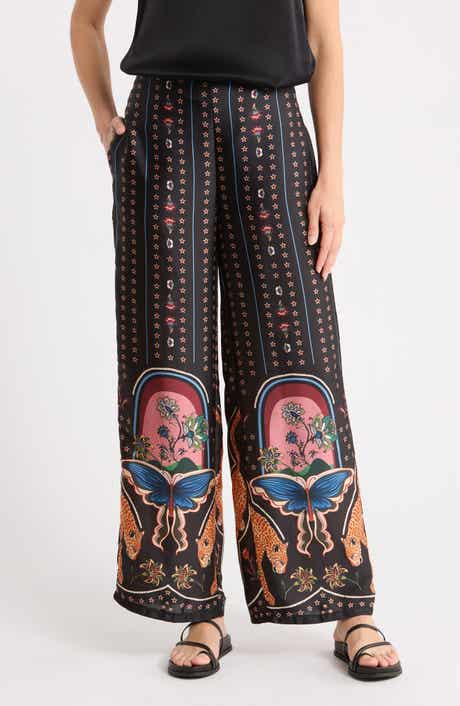 Wide Leg Pull-On Pants