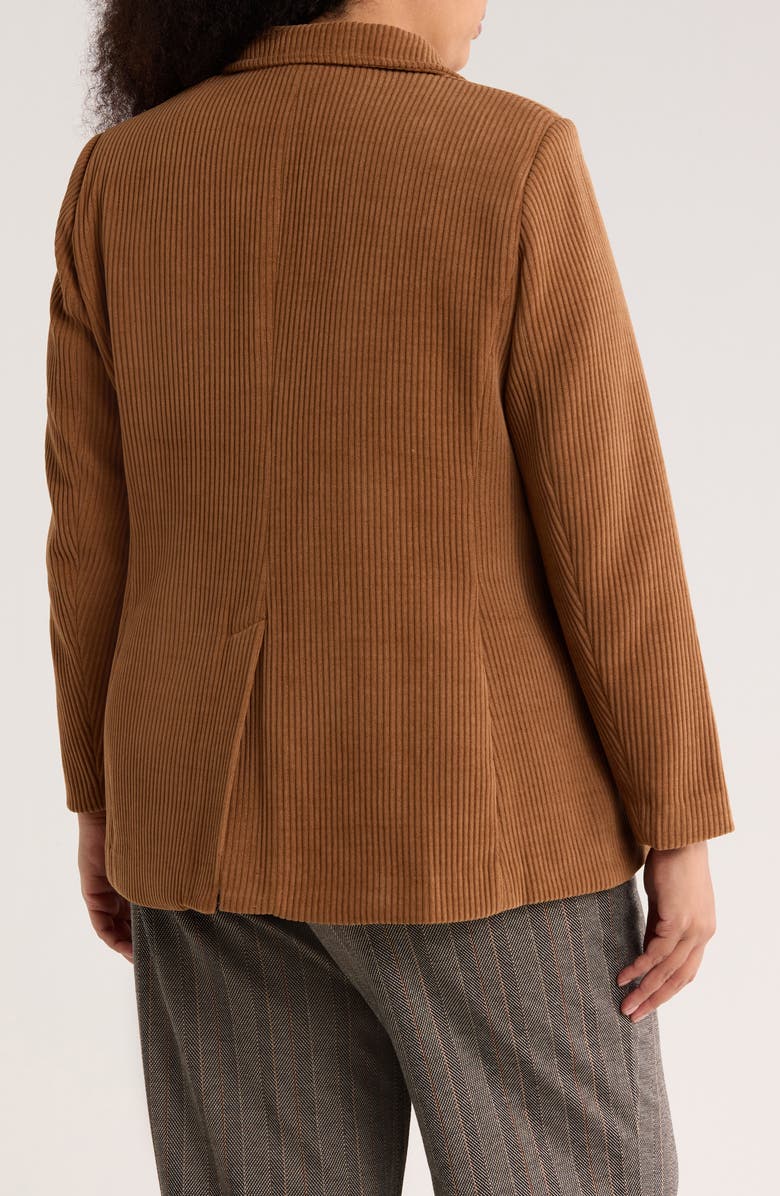 MAX STUDIO Peak Lapel Single Button Corduroy Blazer, Alternate, color, Cognac Brown