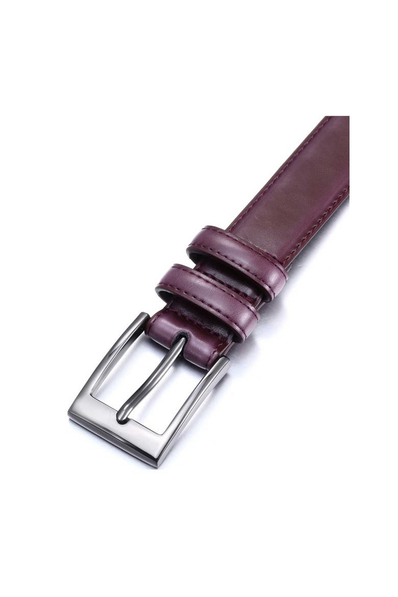 Dual Loop Leather Dress Belt, Alternate, color, Burgundy