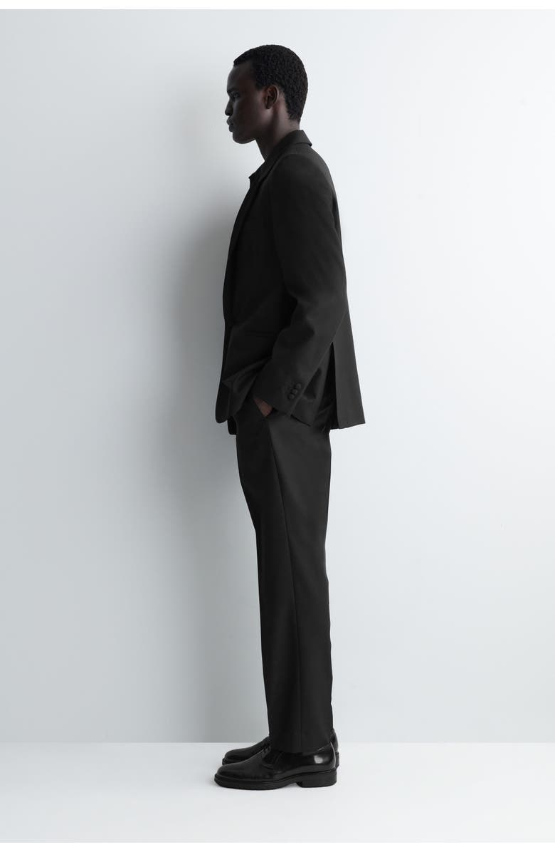 COS Cummerbund-Waist Wool Tapered Pants, Alternate, color, Black