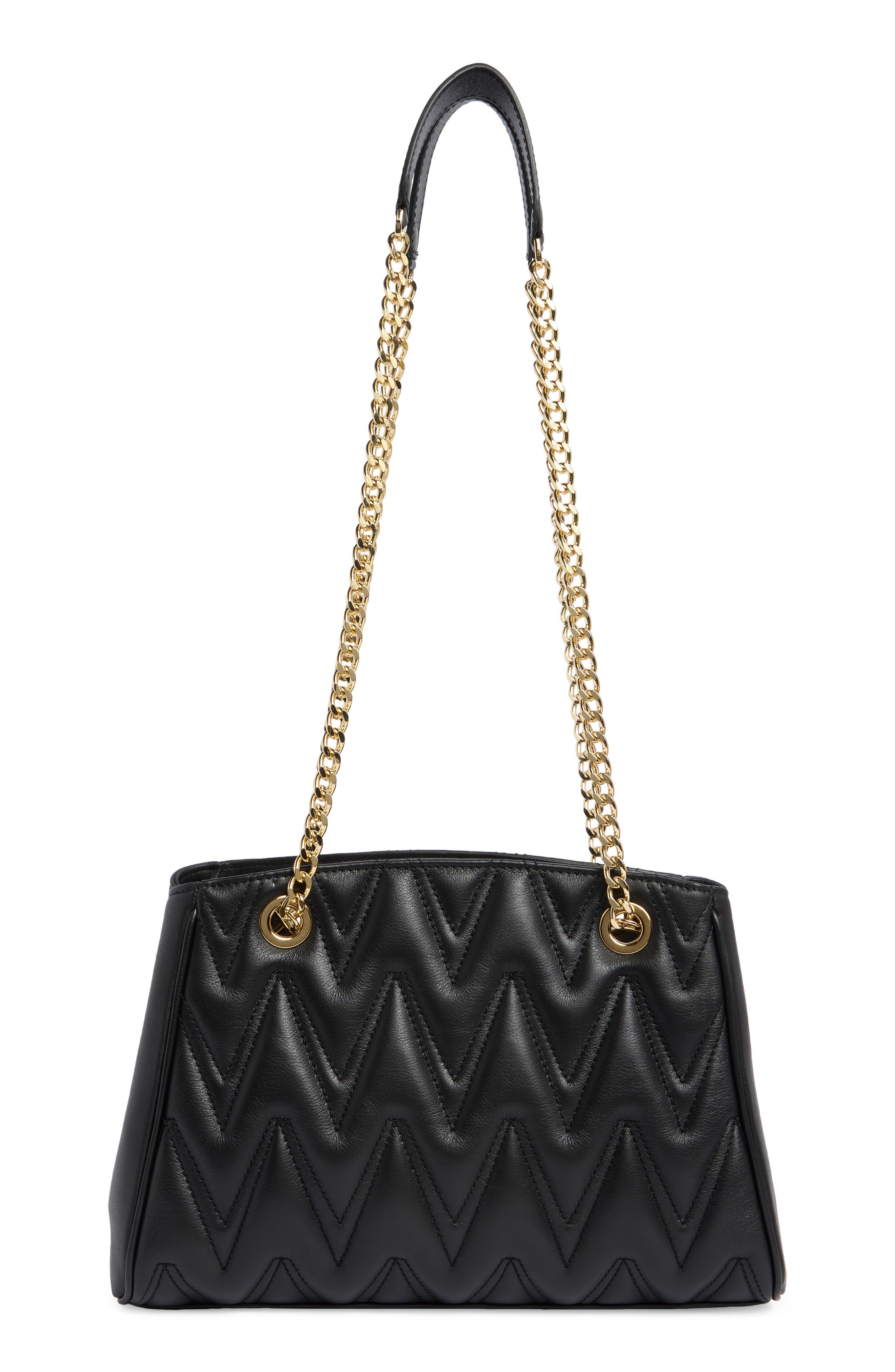 VALENTINO BY MARIO VALENTINO Angelina Diamond Quilted Leather Tote Bag, Alternate, color, Black