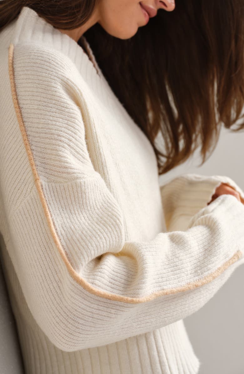 Rhone Westside V-Neck Sweater, Alternate, color, Sand Stone