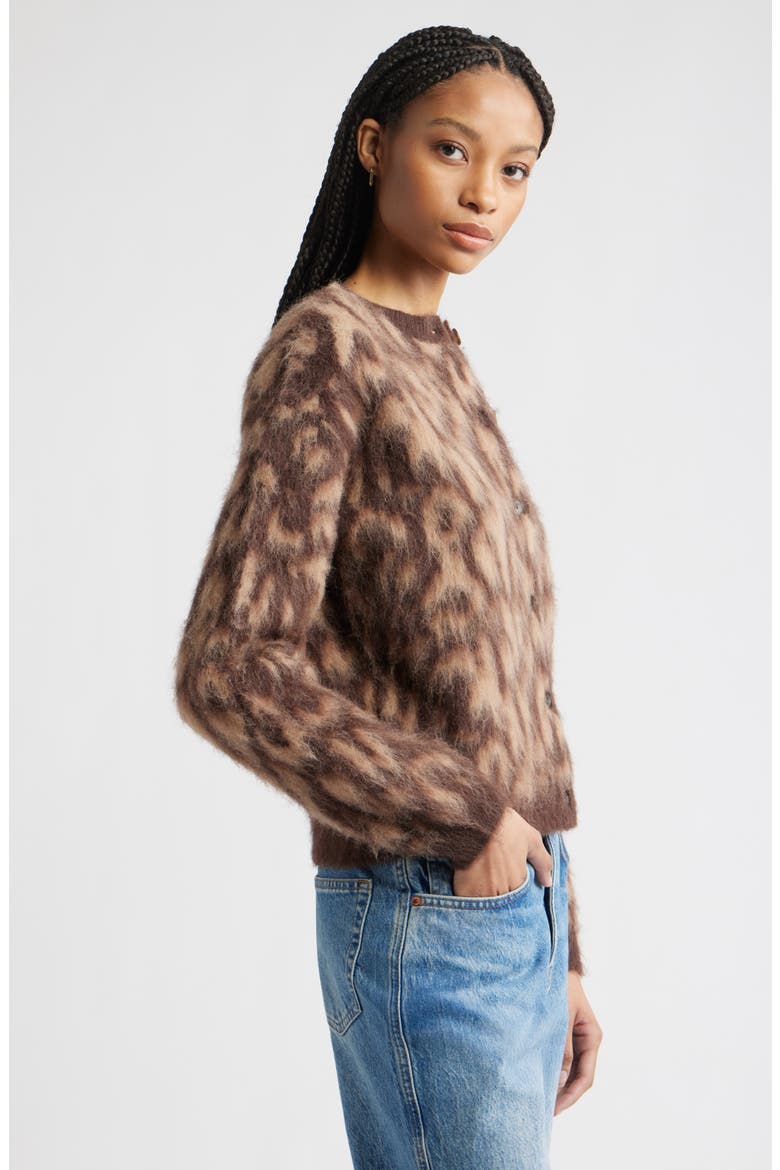 Leopard Crewneck Cardigan, Alternate, color, BROWN COFFEE ANIMAL