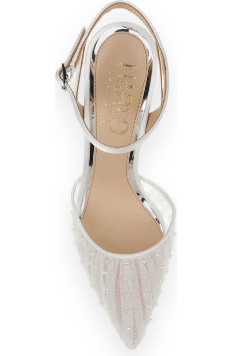 HARLO Australia Ellie - Tulle Bridal Kitten Heel with Handsewn Pearls, Alternate, color, Soft White Satin