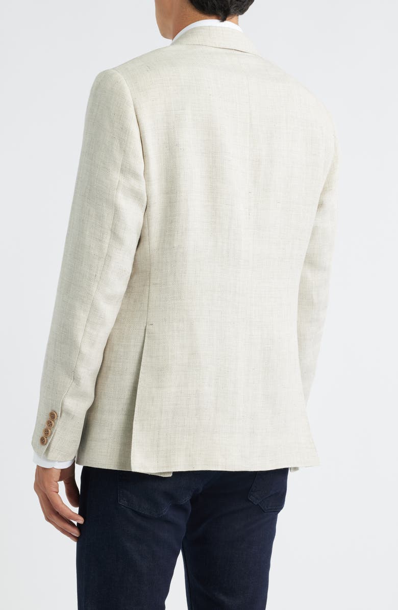 Canali Capri Trim Fit Tan Linen & Wool Mélange Sport Coat, Alternate, color, Light Beige