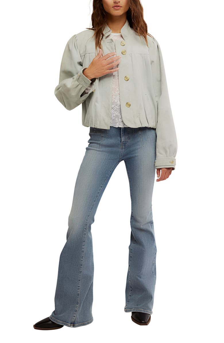 Free People Nimbus Suede Jacket, Alternate, color, Grey/ Gris