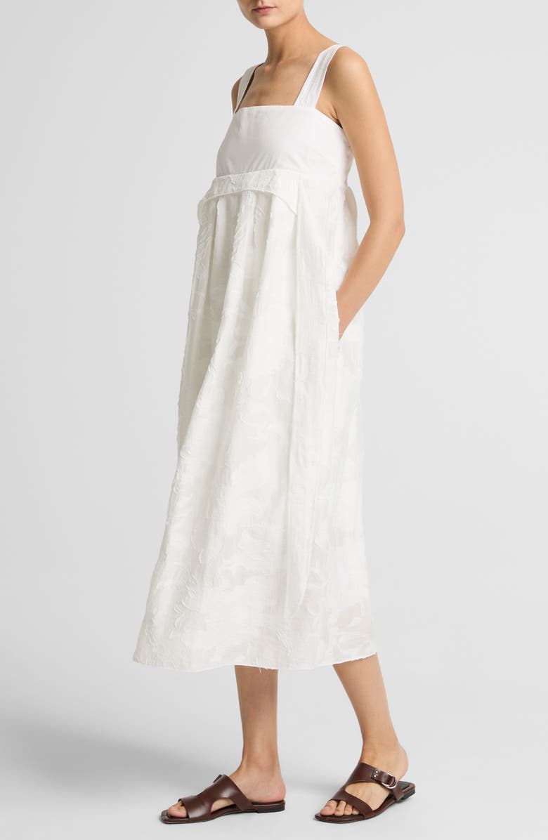 Vince Fil Coupé Jacquard Mixed Media Dress, Main, color, Off White