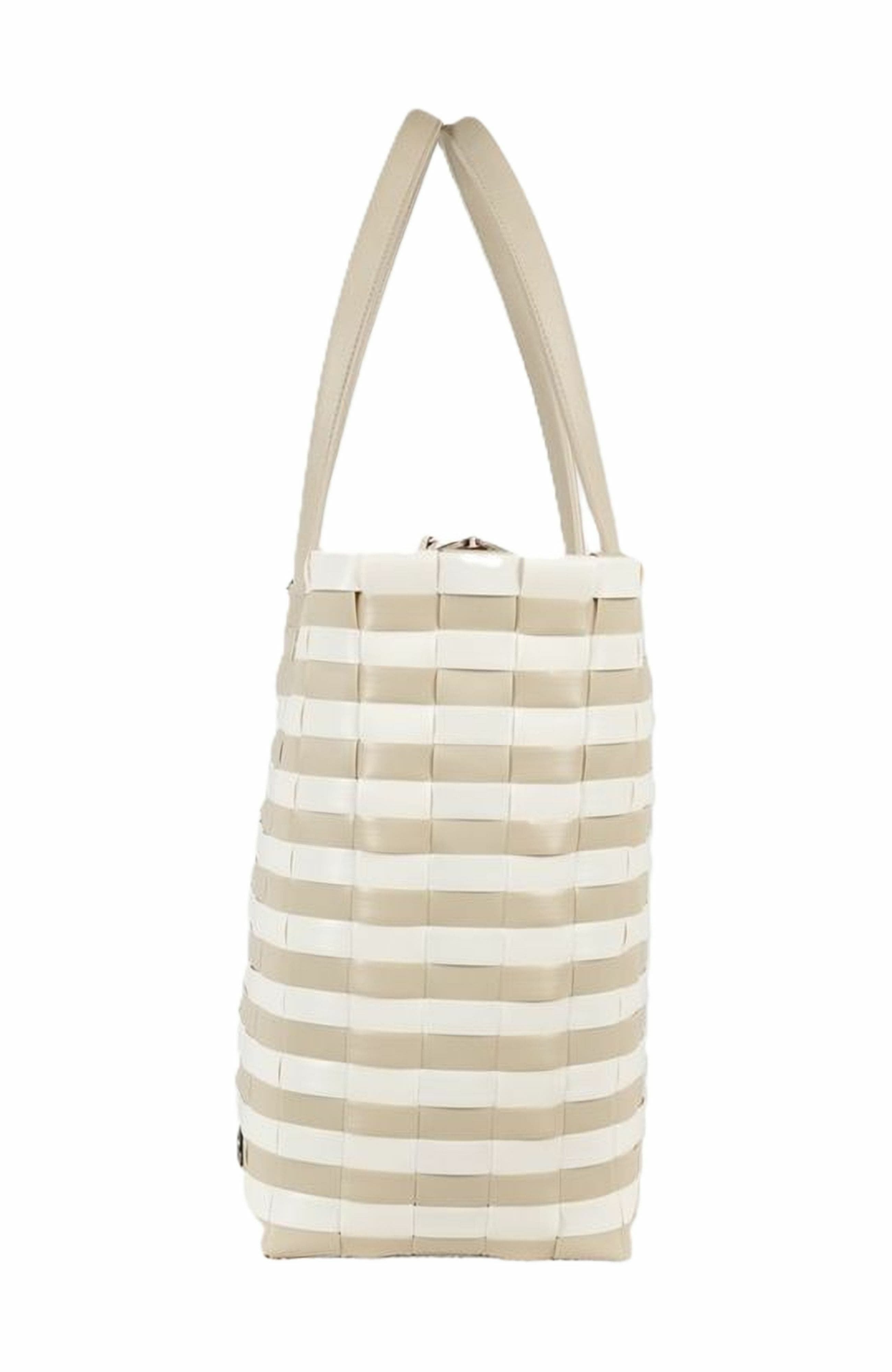 Handed By Sunny Bay Recycled Plastic Weekender Bag, Alternate, color, Pale Grey/Pearl White