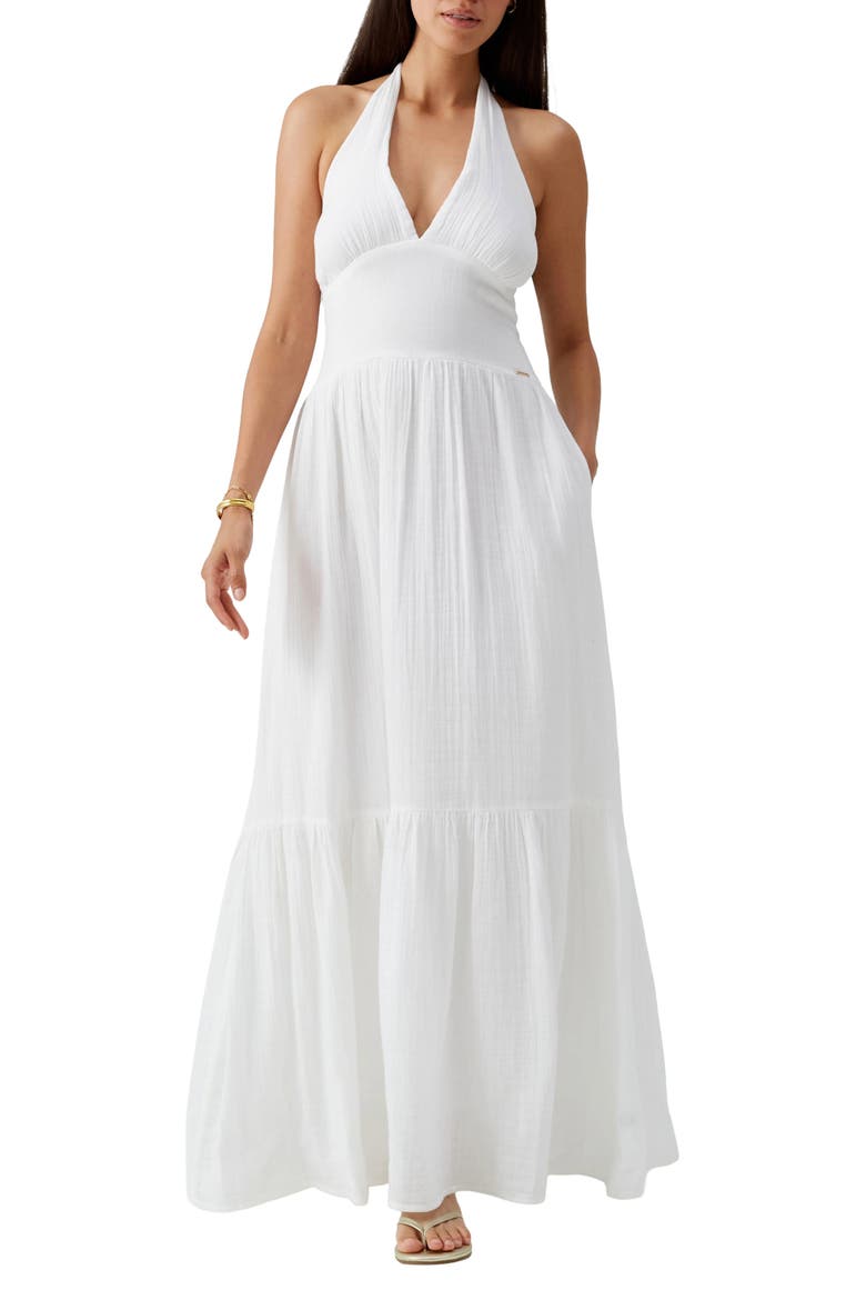 Shay Halter Cover-Up Dress, Main, color, WHITE