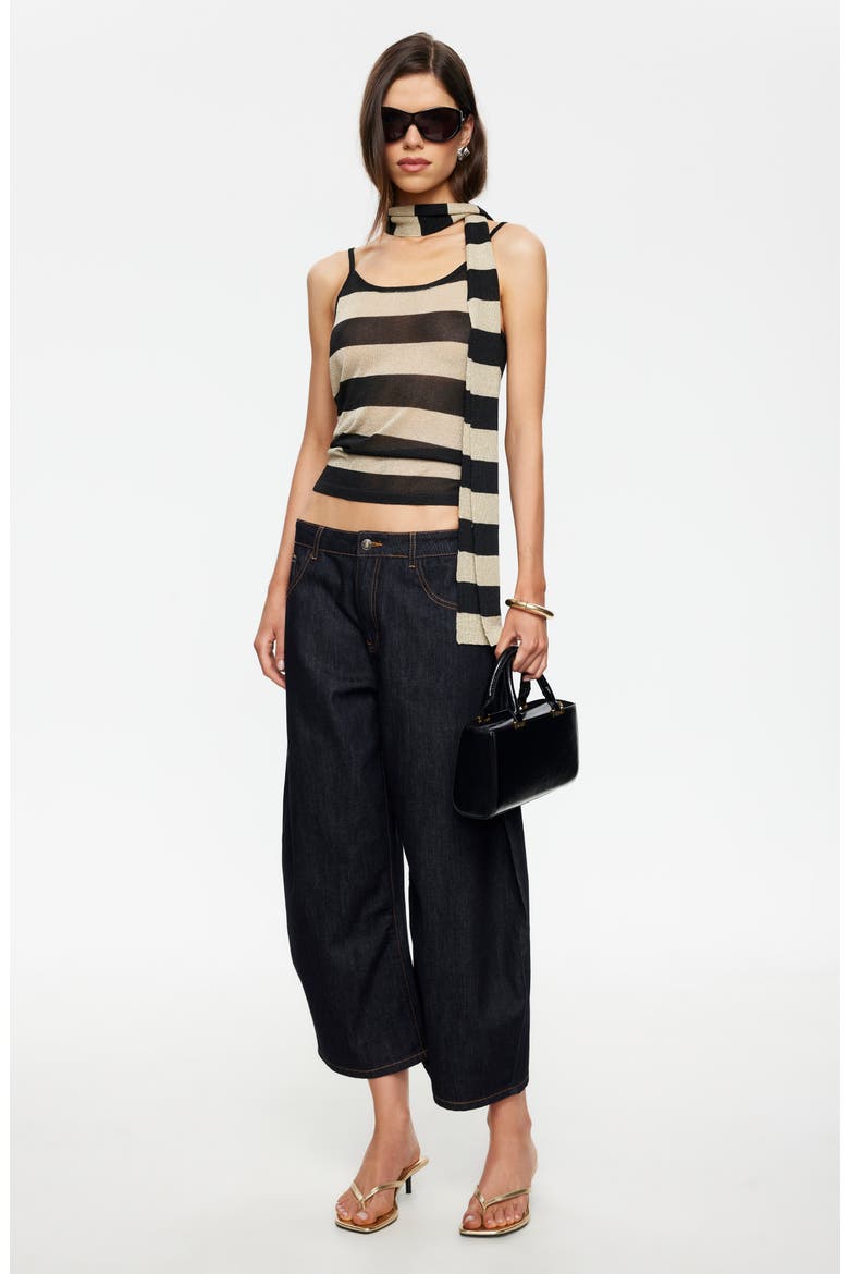 Dolce Stripe Camisole & Scarf, Alternate, color, SAND STRIPE