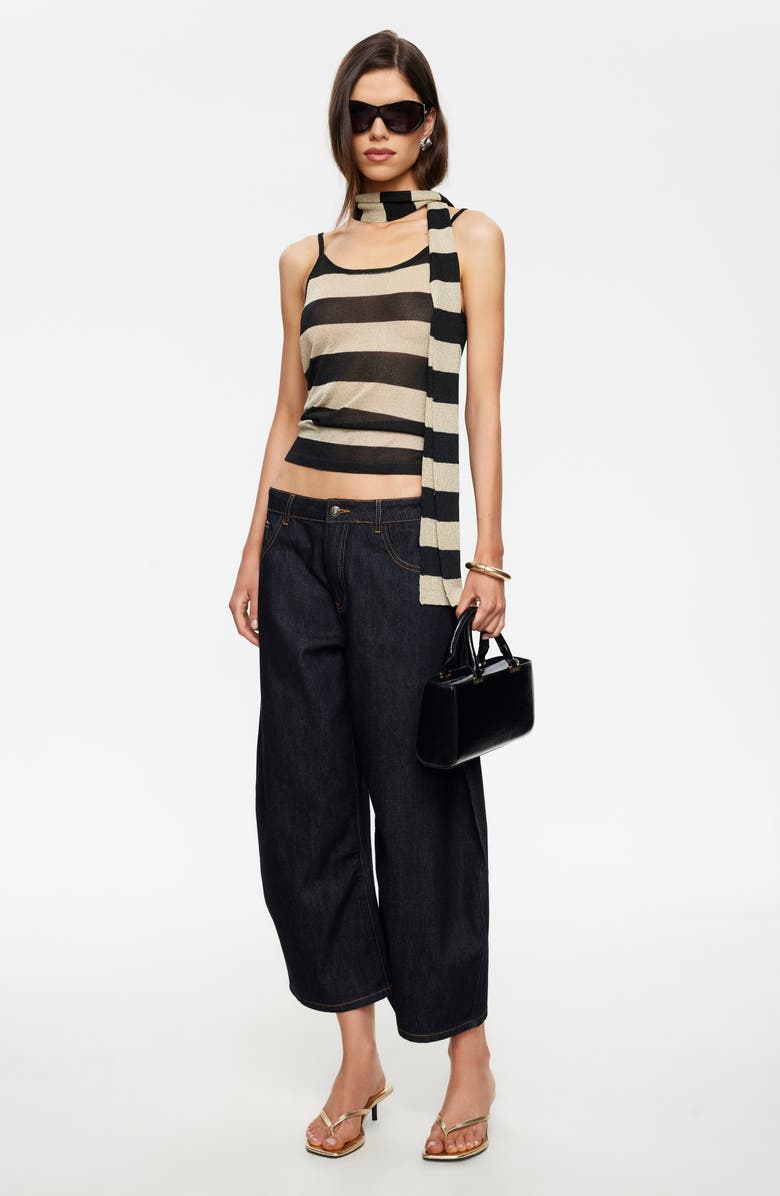 LIONESS Dolce Stripe Camisole & Scarf, Alternate, color, Sand Stripe