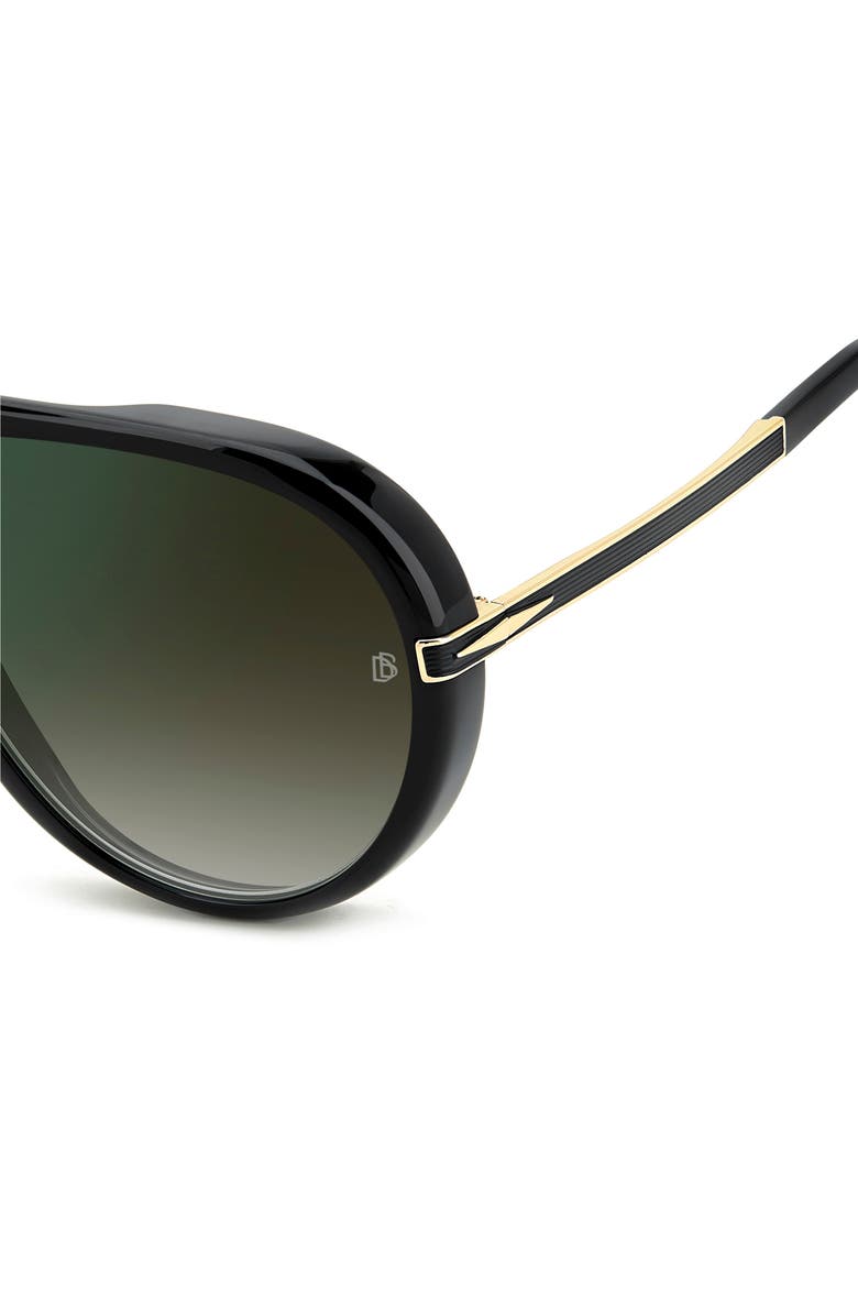 David Beckham Eyewear Voyager 61mm Pilot Sunglasses, Alternate, color, Black Gold/ Green Sf Grn Sp
