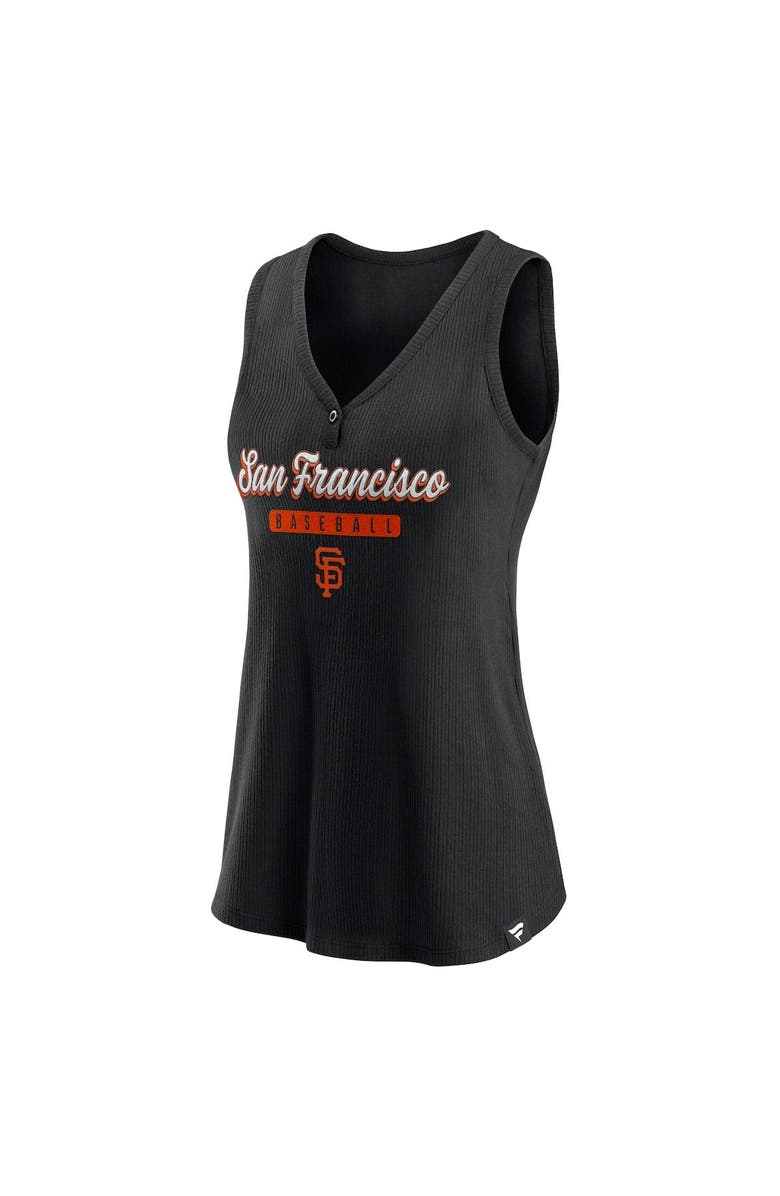 FANATICS Women's Fanatics Branded Black San Francisco Giants Iconic V-Neck Tank Top, Alternate, color, 