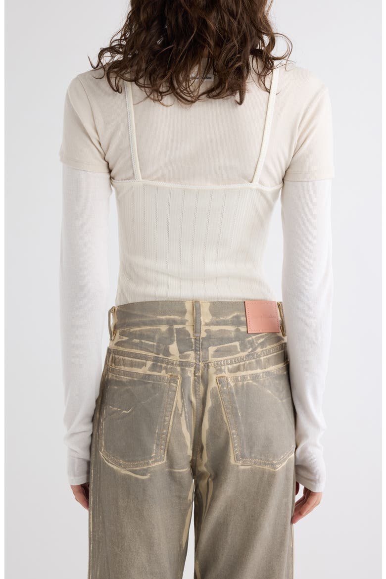 Ersilia Layered Rib Top, Alternate, color, WHITE/ OFF WHITE
