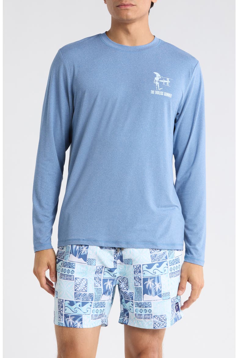 Graphic UPF 50+ Sunshirt, Main, color, DENIM