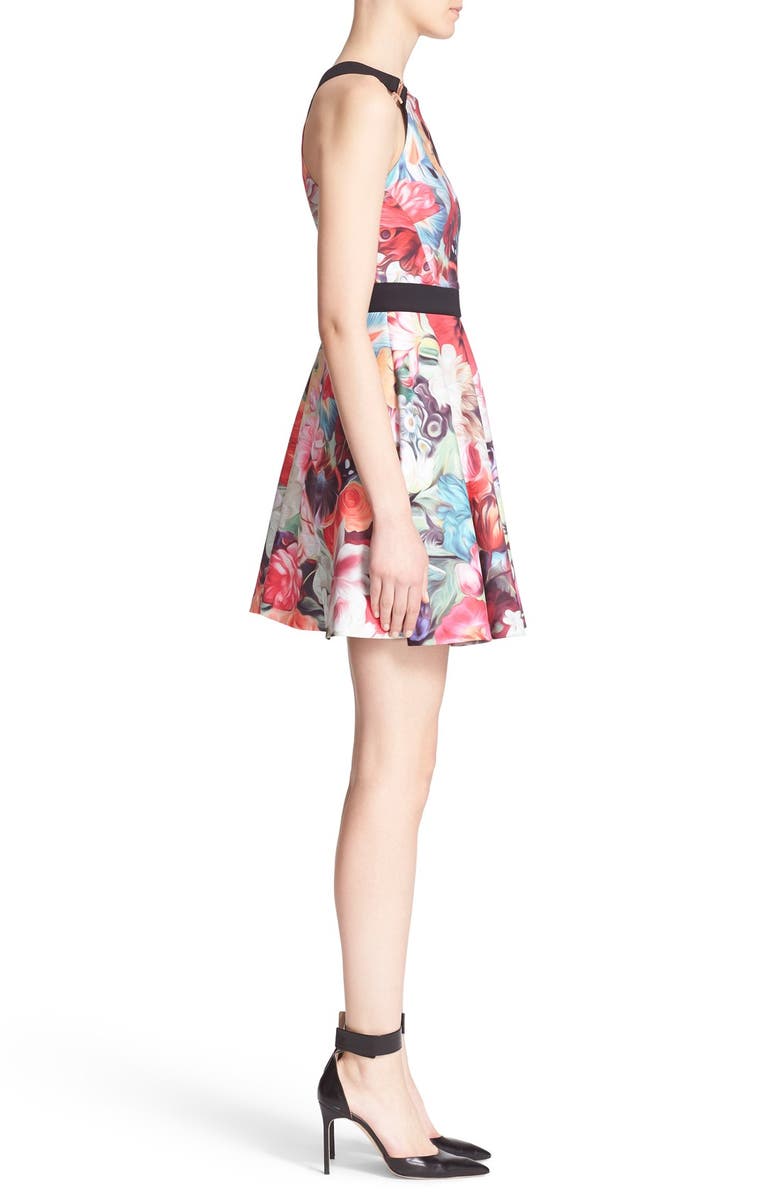 Ted Baker London 'Samra - Floral Swirl' Sleeveless Skater Dress, Alternate, color, Fuchsia