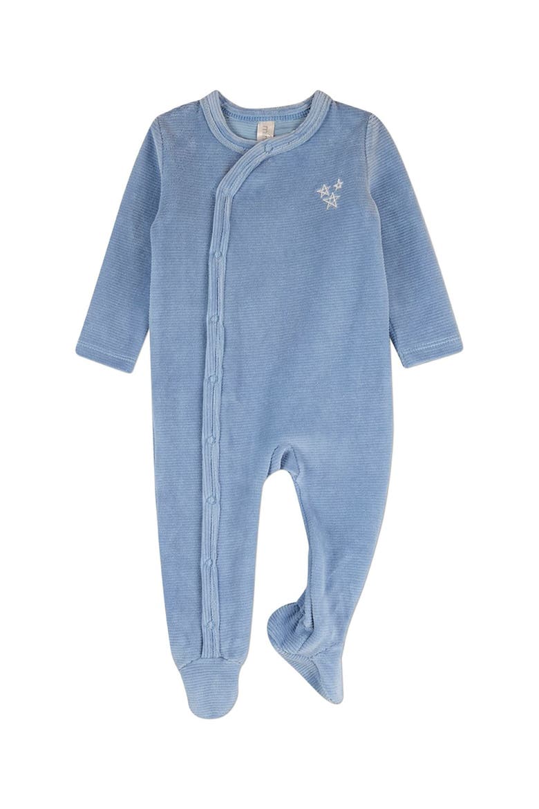 Baby Star Cluster Velour Footie, Main, color, Blue
