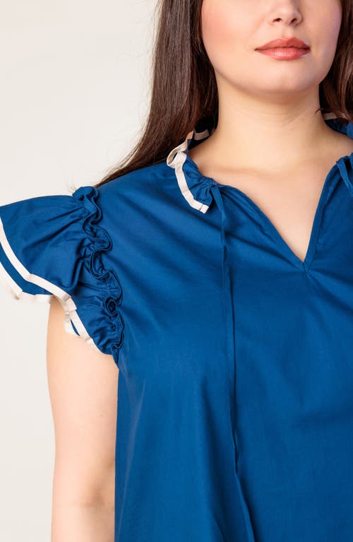 Flying Tomato Flutter Sleeve Top In Multi