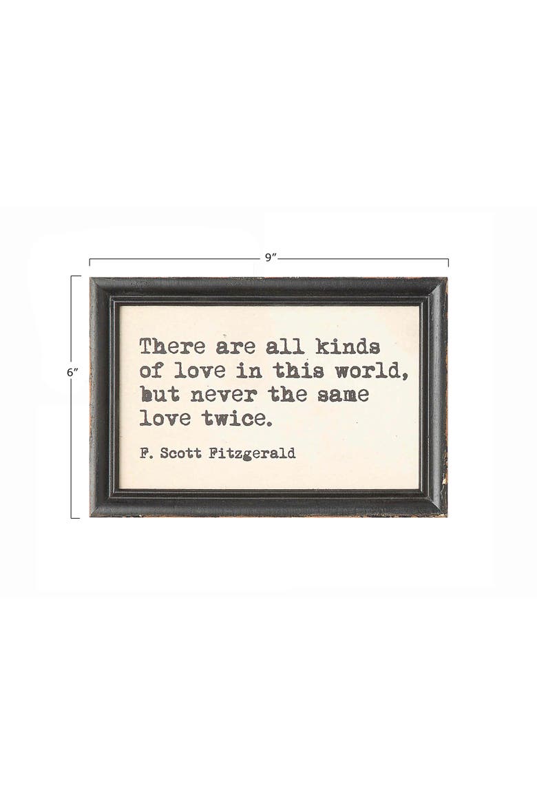 Framed Wall Decor with Quotes, Alternate, color, Brown