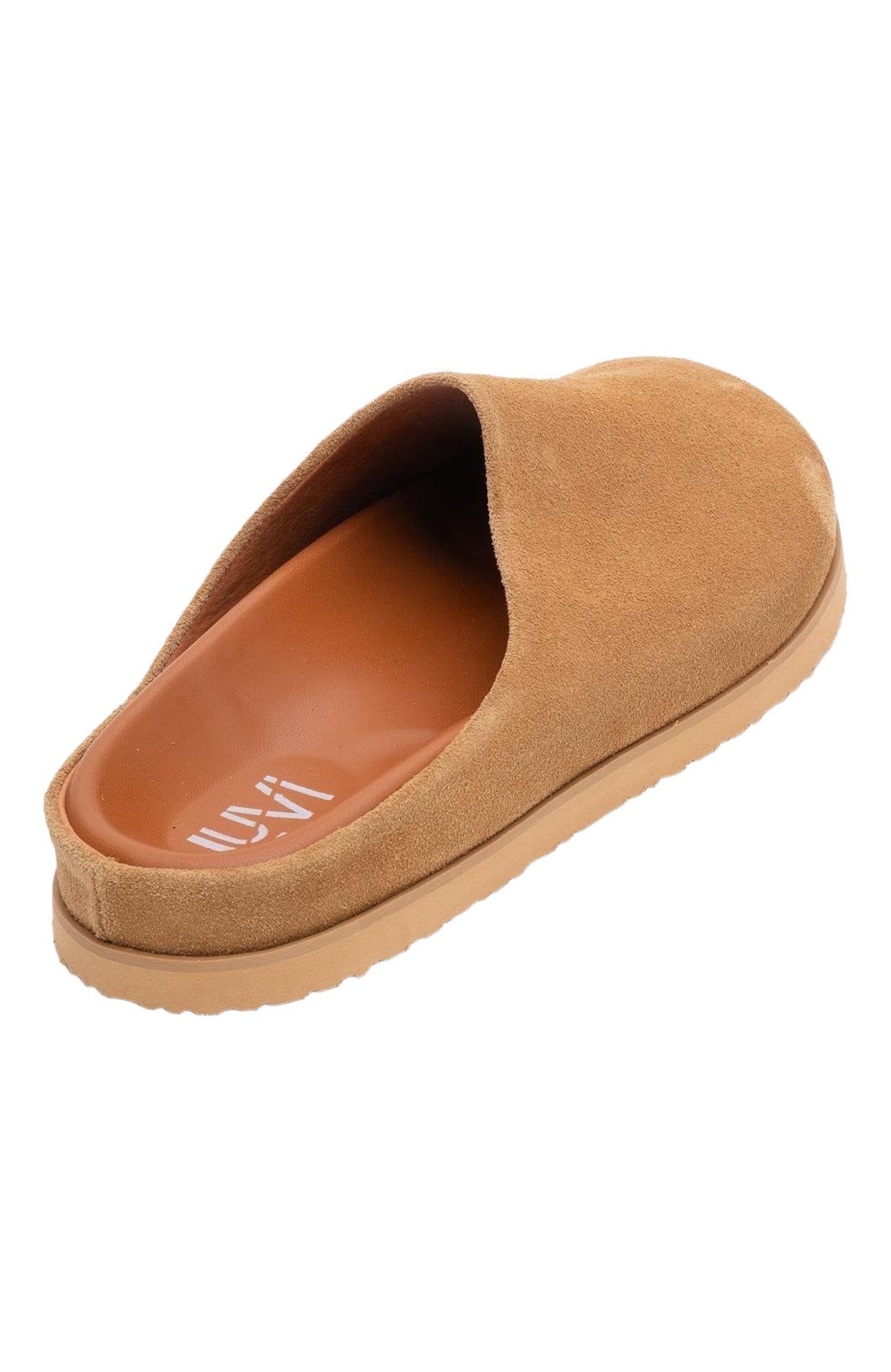 Forever & Always Shoes Space Suede Leather Slide Sandal, Alternate, color, Cognac Leather