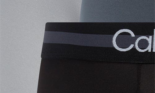 Calvin Klein Pack Of 3 Microfiber Boxer Briefs In Black/turbulance