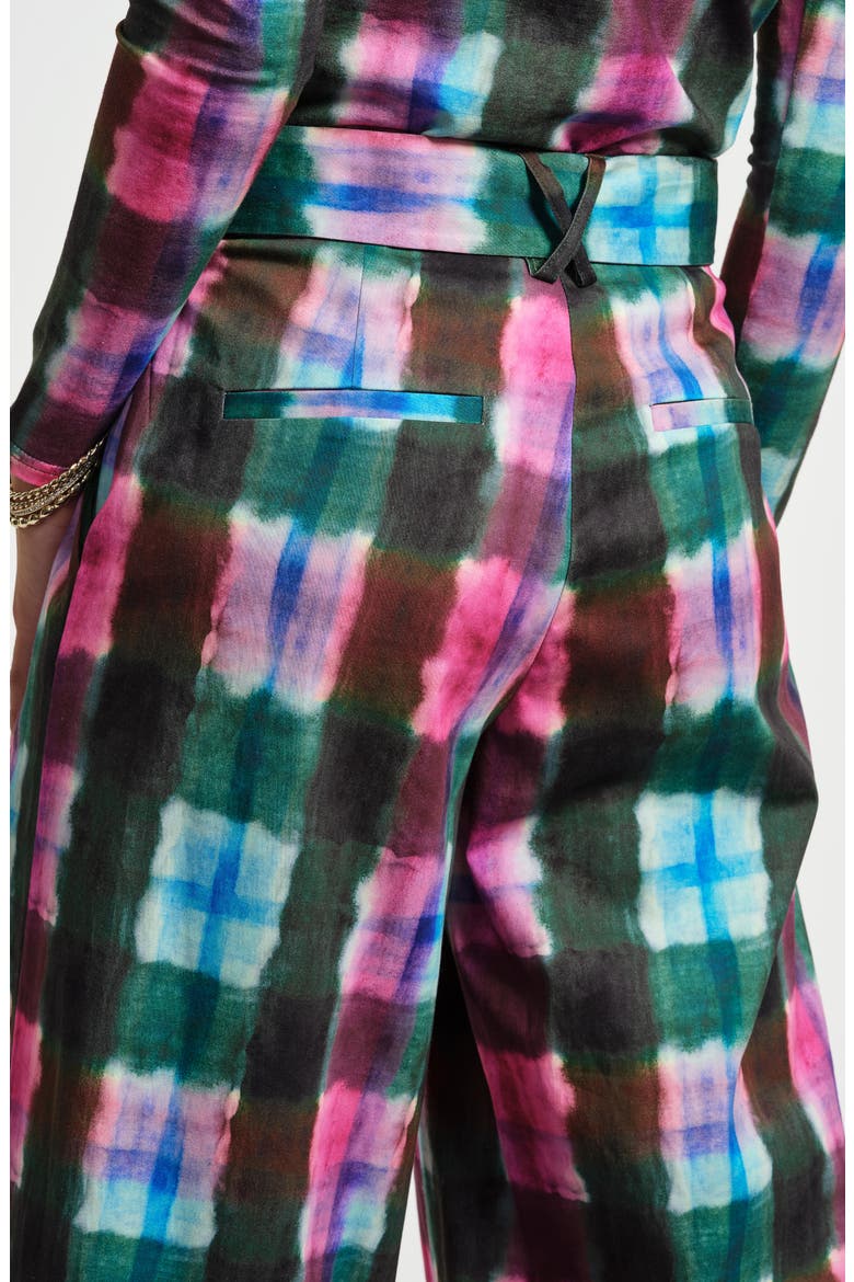 Belted Palazzo Pants, Alternate, color, WATERCOLOR TARTAN