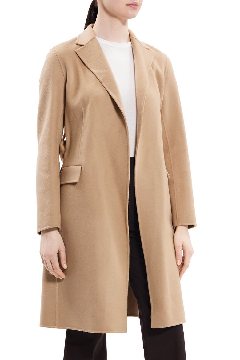 Wool & Cashmere Wrap Coat, Alternate, color, PALOMINO