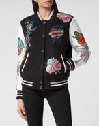 PHILIPP PLEIN Leather Bomber Hawaii Women