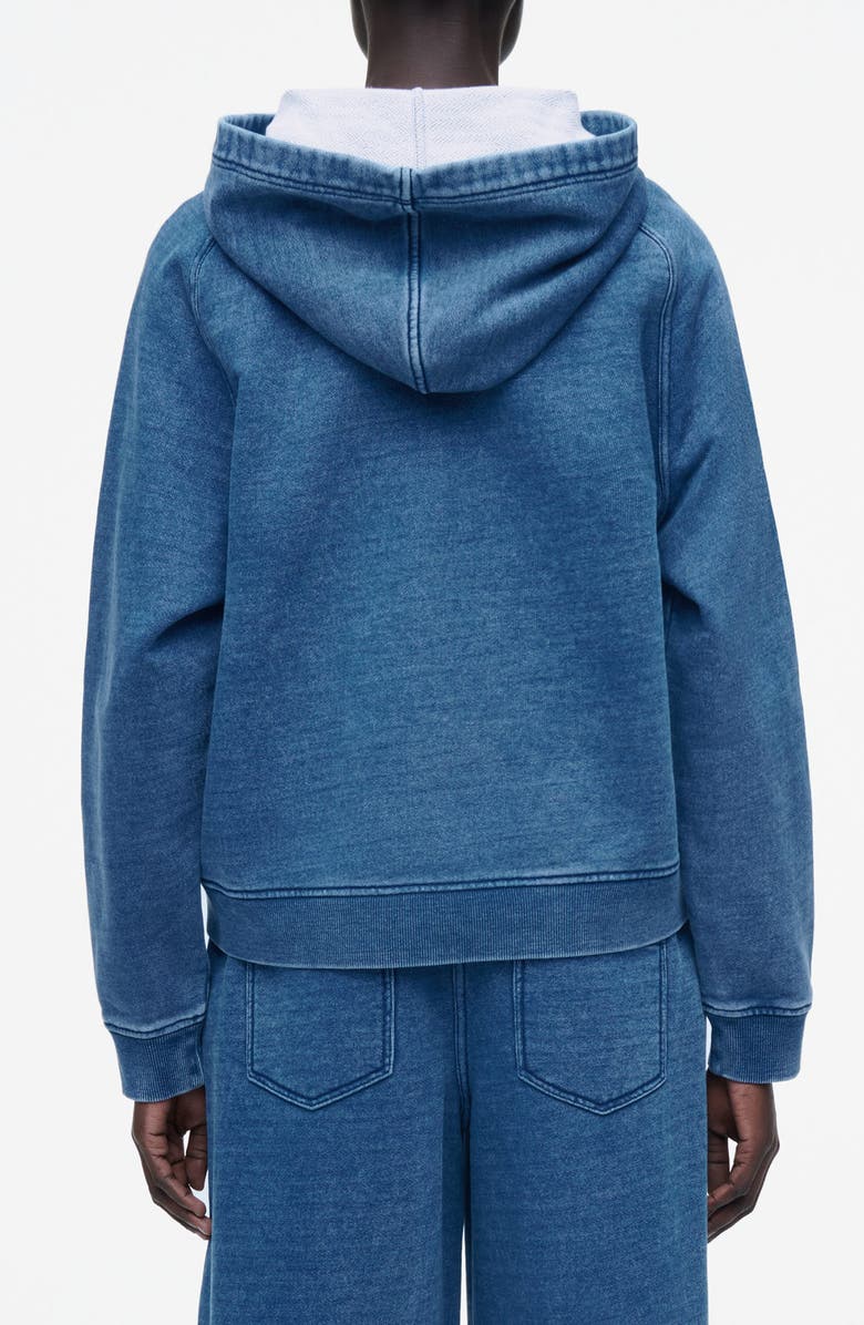 COS Cotton Jersey Denim Hoodie, Alternate, color, 