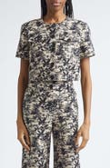 Toccin London Tropical Print Short Sleeve Crop Jacket