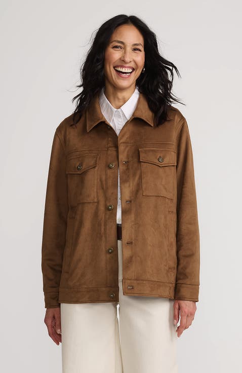 Unisex Faux Suede Trucker Jacket