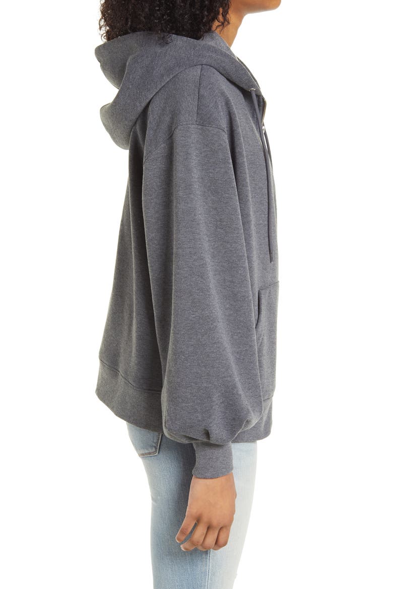 Statement Sleeve Hoodie, Alternate, color, GREY DARK HEATHER