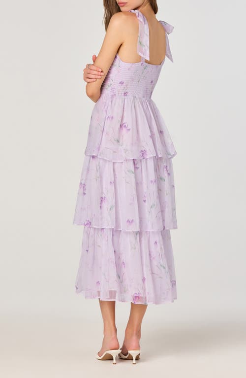 Astr The Label Tiered Tie Strap Sundress In Purple