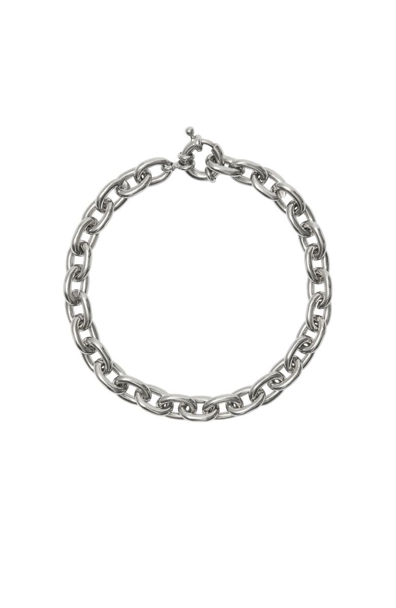 Burberry Charm Chain Bracelet, Main, color, Silver