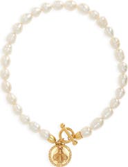 Karine Sultan Bee Pendant Freshwater Pearl Choker