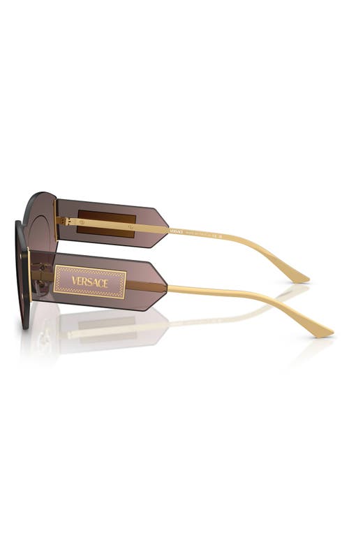 Versace 44mm Irregular Sunglasses In Silver Smoke