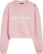 Balmain Crop Logo Graphic Sweatshirt