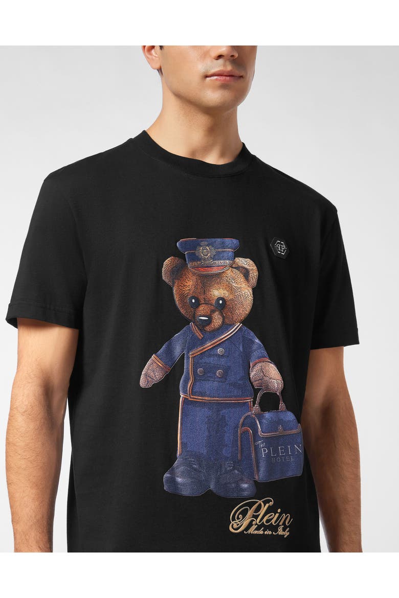 T-Shirt Round Neck Ss Teddy Men, Alternate, color, black