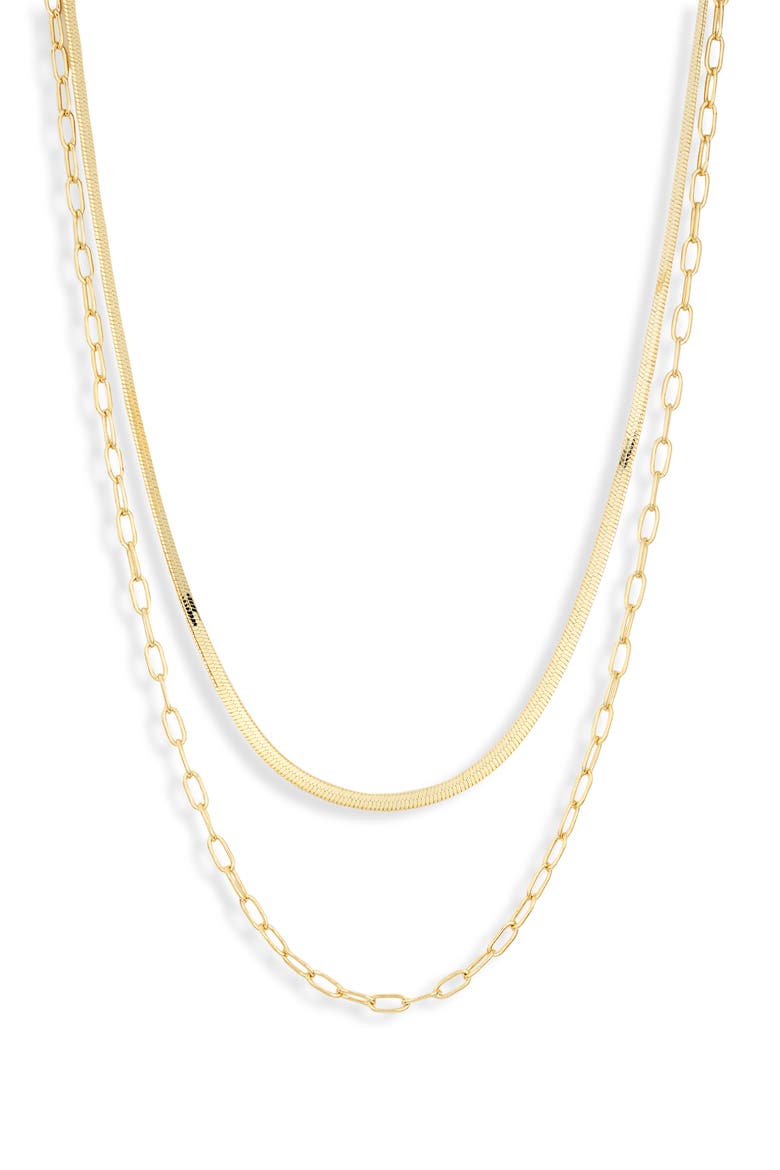 Two Chains Necklace, Main, color, GOLD