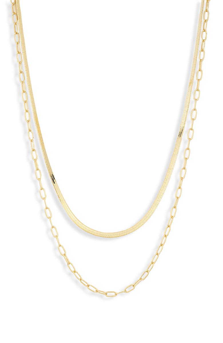 Electric Picks Two Chains Necklace, Main, color, Gold