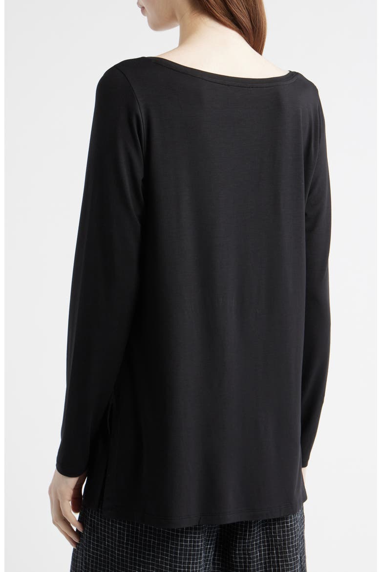 Ballet Neck Long Sleeve Tunic, Alternate, color, BLACK