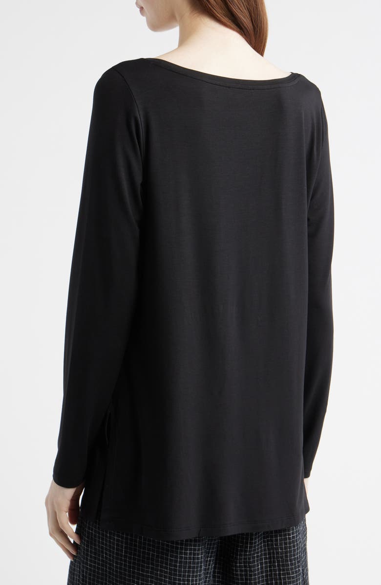 Eileen Fisher Ballet Neck Long Sleeve Tunic, Alternate, color, Black