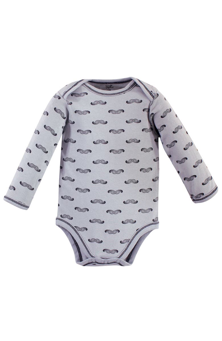 Touched by Nature 5Pk Long Sleeve Organic Bodysuits, Alternate, color, Mr. Moon