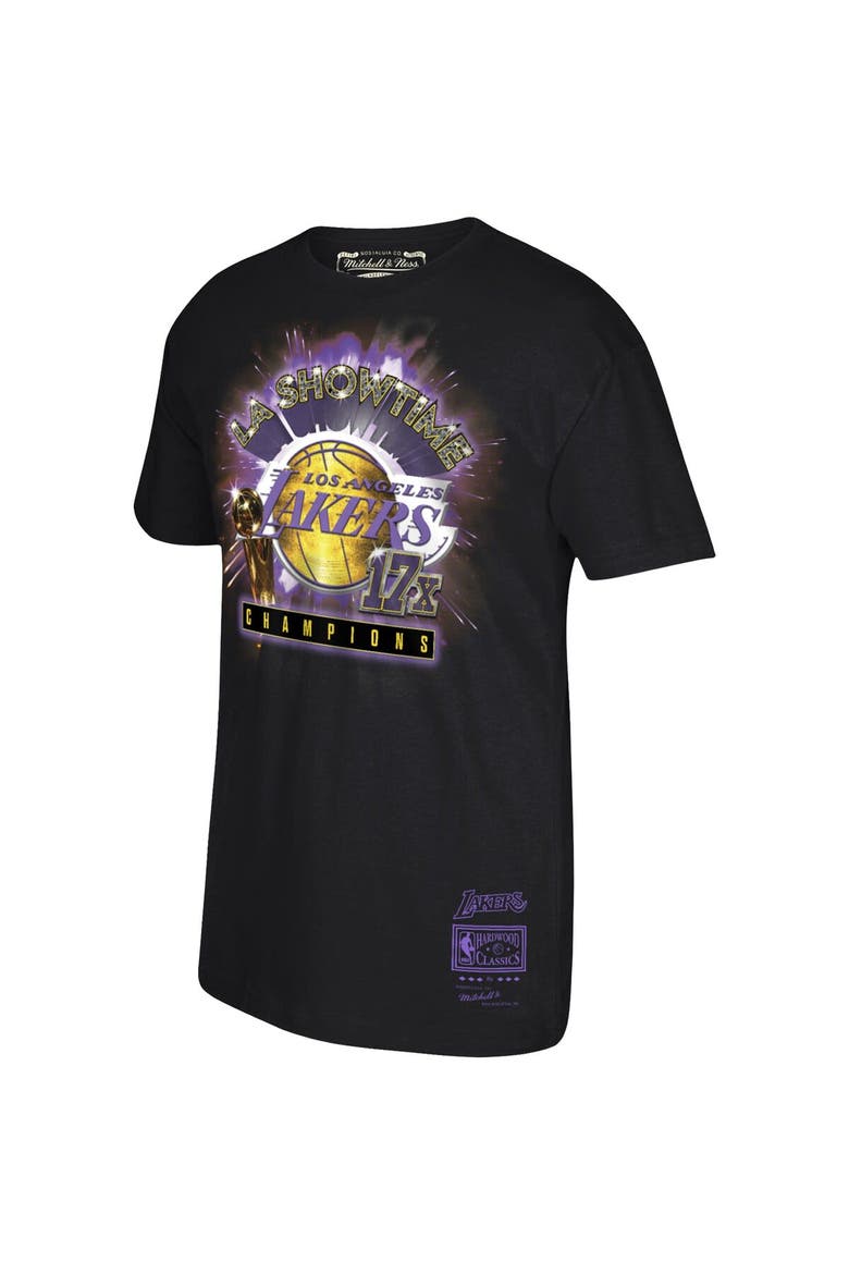 Men's Mitchell & Ness Black Los Angeles Lakers Showtime 17X T-Shirt, Alternate, color, Black