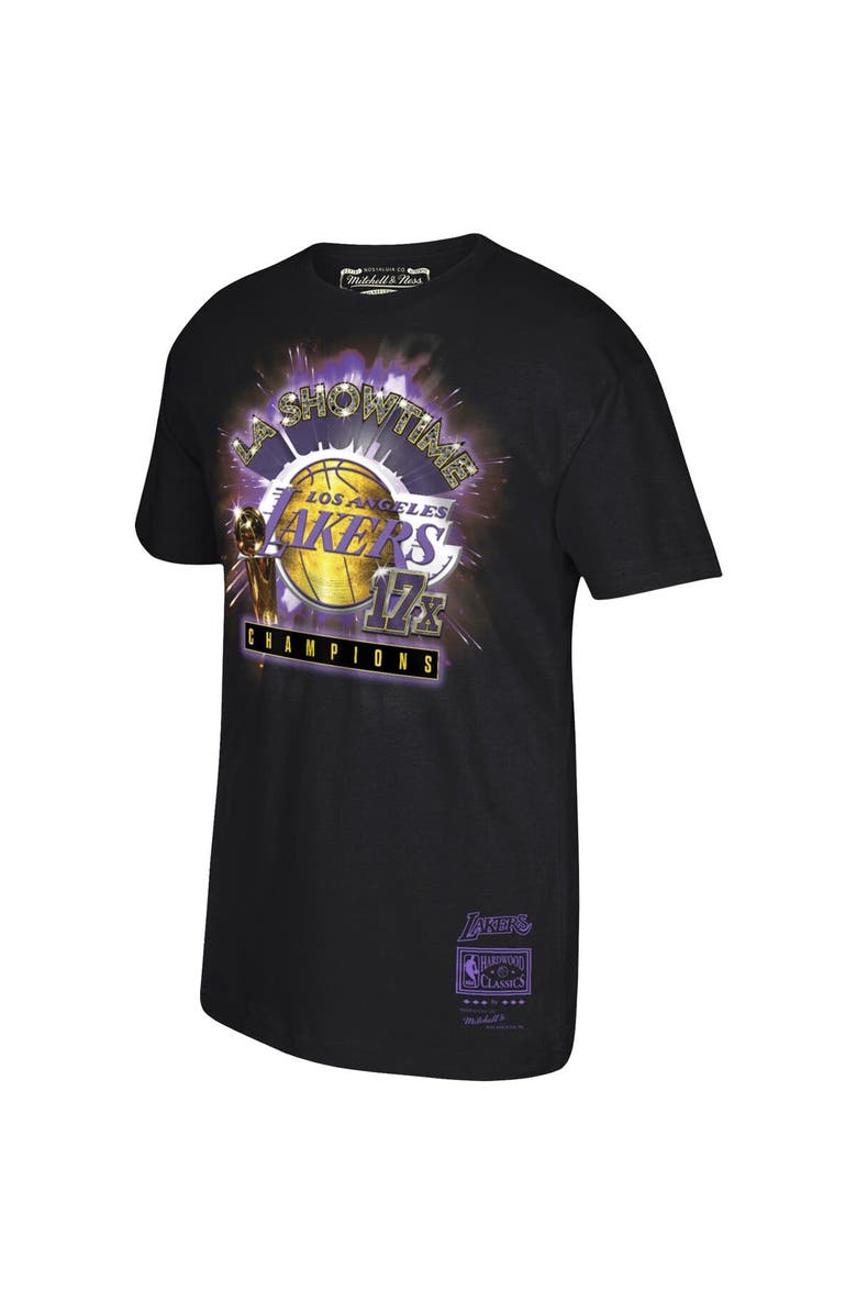 Mitchell & Ness Men's Mitchell & Ness Black Los Angeles Lakers Showtime 17X T-Shirt, Alternate, color,